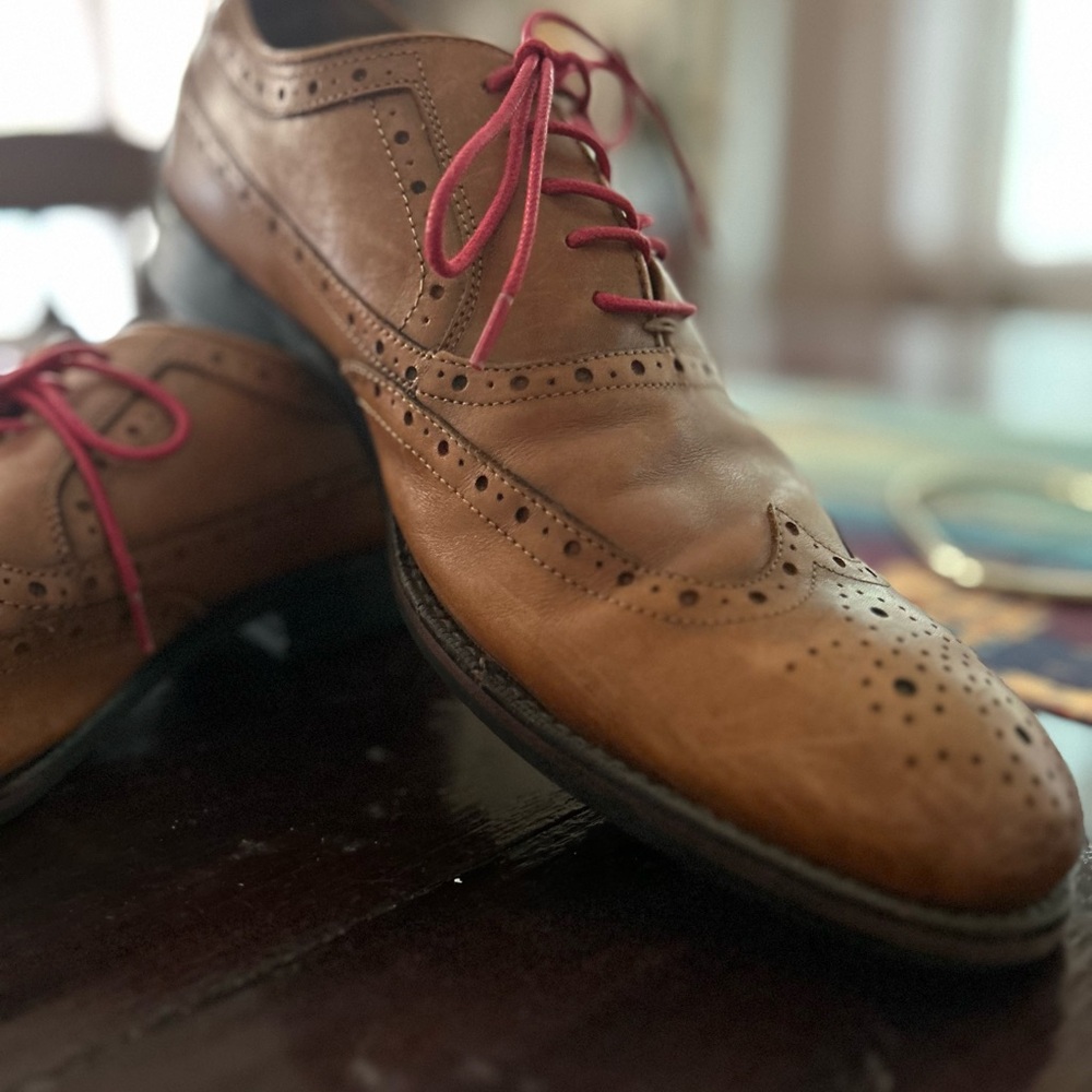 Johnston and Murphy British tan wingtip oxford